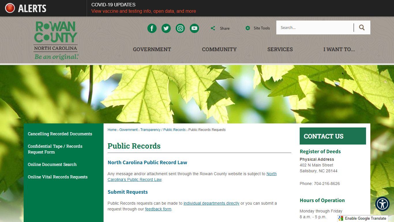 Public Records - Rowan County, NC