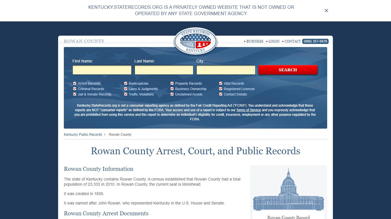 Rowan County Arrest, Court, and Public Records