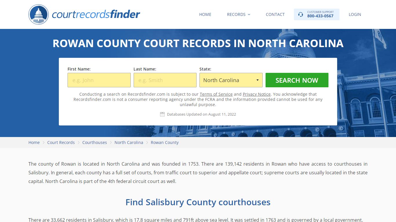 Rowan County, NC Court Records - Find Rowan Courthouses